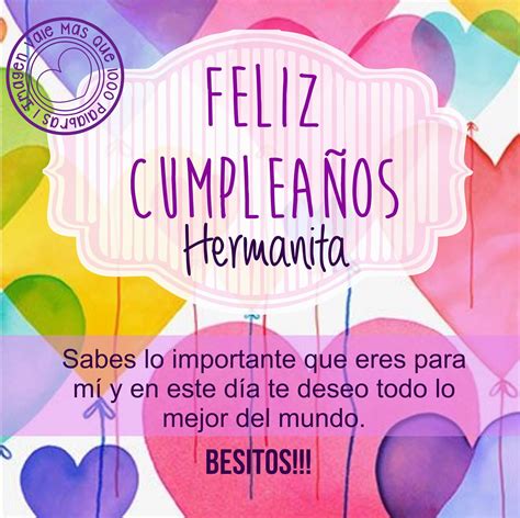 felicitación para mi hermana